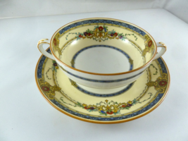 Antique Windsor Boullion 2 handled Bowl &amp; Saucer Minton England 1926 Excellent - £38.26 GBP