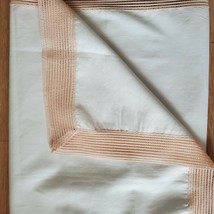 Vintage Estate Handmade Table Runner Pink White 38x13 Inch - $11.30