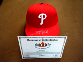 Scott Rolen Roy Phillies Cards Signed Auto New Era Authentic Usa Cap Hat Fleer - £197.37 GBP