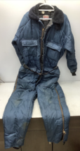 Vintage Walls Blizzard Pruf Insulated Coveralls Size Large Belted Outerwear hood - £24.46 GBP