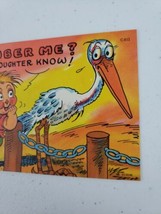 Curt Teich Comic Linen Postcard 'Member Me? Stork Baby 1952 C-812 CHICAGO  - $5.99