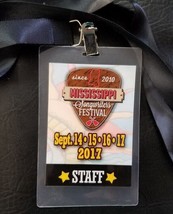 MISSISSIPPI SONGWRITERS FESTIVAL - 2017 STAFF BACKSTAGE LAMINATE PASS - $15.00