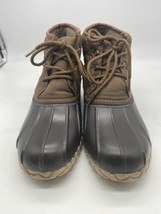 St. Johns Bay &quot;Howard&quot; Brown Leather Rubber Duck Ankle Boots Men Size 10 - £31.15 GBP