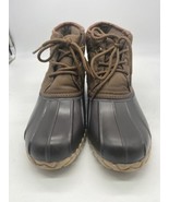 St. Johns Bay "Howard" Brown Leather Rubber Duck Ankle Boots Men Size 10 - £31.10 GBP