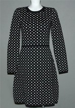 Maison Jules Black &amp; White Squares Fit &amp; Flare Fine Knit Sweater Dress Wm&#39;s M - £34.57 GBP