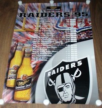 Raiders Football Poster Vintage 1995 Roster Miller Genuine Draft - £99.11 GBP