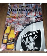 Raiders Football Poster Vintage 1995 Roster Miller Genuine Draft - $2,379.74 MXN