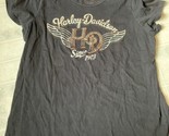 Harley Davidson Brass Stud Logo Tee Black Short Sleeve size 1X Uke&#39;s Ken... - £21.16 GBP