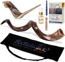 Halleluyah 32&quot;-35&quot; Yemenite Kudu Shofar From Israel Plus Free Bonus Ram-... - £167.08 GBP