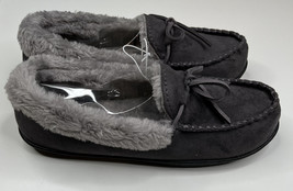 Sonoma NWOB super cozy moccasin gray faux fur slip on slippers men’s XL G8 - $14.17