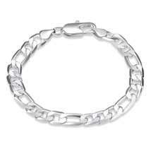 925 Sterling Silver Charm Round Bangle Women&#39;s Men Fashion Heart Bracelet DLH200 - £8.58 GBP