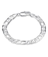 925 Sterling Silver Charm Round Bangle Women&#39;s Men Fashion Heart Bracele... - £8.80 GBP