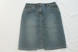 Ann Taylor Loft Women Jean Skirt Size 6 Blue Denim STRETCH Skirt 30&quot; WAIST  - $14.85