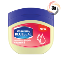 3x Jars Vaseline Blue Seal Vitamin E Nourishing Skin Petroleum Jelly | 3.4oz | - £11.30 GBP
