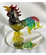 Rooster Multicolored Crowing Mirror Base Farm Animals Gifts Giftware 4&quot;l... - £14.82 GBP
