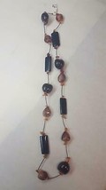 Vintage Multi-stone Necklace Agate Pink Red Brown Never Worn w/ Tags - £24.36 GBP