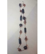 VINTAGE Multi-stone Necklace AGATE Pink Red Brown NEVER WORN w/ TAGS - £24.42 GBP