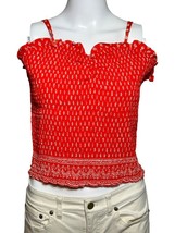 Gianni Bini Shirt Top Women&#39;s XL Red Smocked Sun Top Sleeveless Casual S... - £12.25 GBP