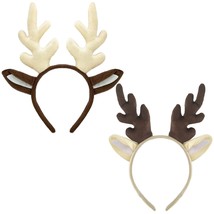 2 Pcs Christmas Reindeer Antlers Headband Deer Antlers Ears Headpiece Women Elk  - £17.67 GBP