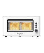 Clear View Toaster, LONGDEEM 1.75&#39;&#39; Extra Long Slot Glass Compact, NEW O... - $39.59