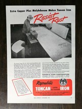 Vintage 1946 Republic Toncan Copper Molybdenum Iron Full Page Original Ad - £5.23 GBP