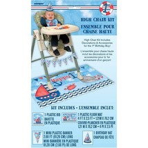 Nautical 1st Birthday Boys High Chair Decorating kit Bib Hat Banner Mat - £3.94 GBP