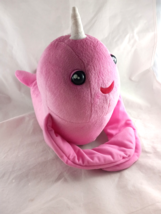 Fingerlings Wowwee narwal plush pink horned whale with Light And Sound 14” X 11” - £11.86 GBP