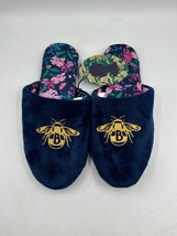 Bridgerton Izzy &amp; Liv Bee Slippers Enchanting Navy Blue Floral Size 7 NWT - £26.86 GBP