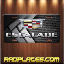 ESCALADE Inspired Art on Simulated Carbon Fiber Aluminum License Plate Gray - £15.40 GBP