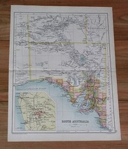 1909 Antique Map Of South Australia / Adelaide Inset Map - £15.14 GBP