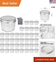 Compact 40-Pack 4oz Round Glass Jars with Lids for Candies &amp; DIY Spice S... - $42.00