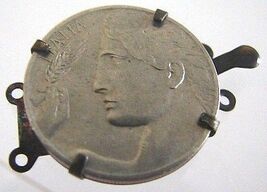 ITALY COIN CLASP Vintage Unique Real Art Deco 1920s coin Jewelry for bra... - $24.99