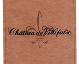Chateau de Villefalse Winery Menu signed  Languedoc France 1990&#39;s - £32.78 GBP