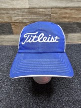 Titleist Golf Blue Denim &amp; White Adjustable Strapback Trucker Hat Baseball Cap - £10.70 GBP