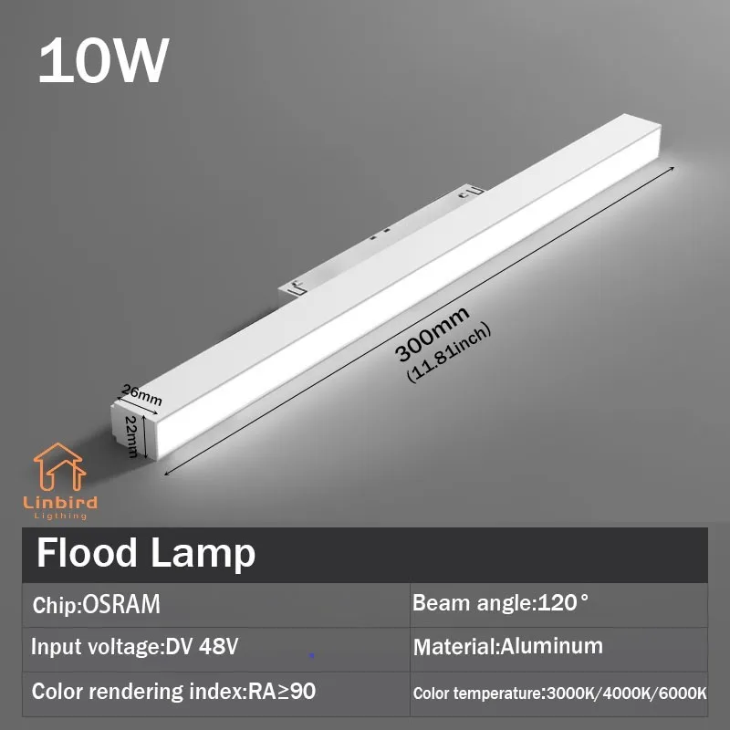 White Magnetic Track Light Grille Flood Lamp  Emded Flexible Linear Fixture LED  - £133.61 GBP