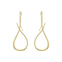 Waterdrop Line Earrings For Women Dangle Large Earings Gold Color Minimalism Fas - $27.93