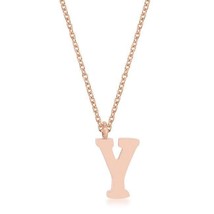 Elaina Rose Gold Stainless Steel Y Initial Necklace - $25.49