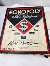 Vintage 1951 Set No 6 Monopoly Replacement Pieces Wood Pawns Hotels Instructions - £15.12 GBP