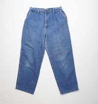 Vintage 70s Streetwear Womens 15 Thrashed Pleated High Waisted Denim Jea... - $34.60