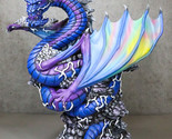 Ryvthys Air Elemental Blue Wind Rainbow Winged Dragon On Lightning Cloud... - $99.99