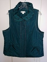 CHRISTOPHER &amp; BANKS LADIES SLEEVELESS SNAP TEAL LIGHTWEIGHT VEST-XL-WORN... - £9.60 GBP