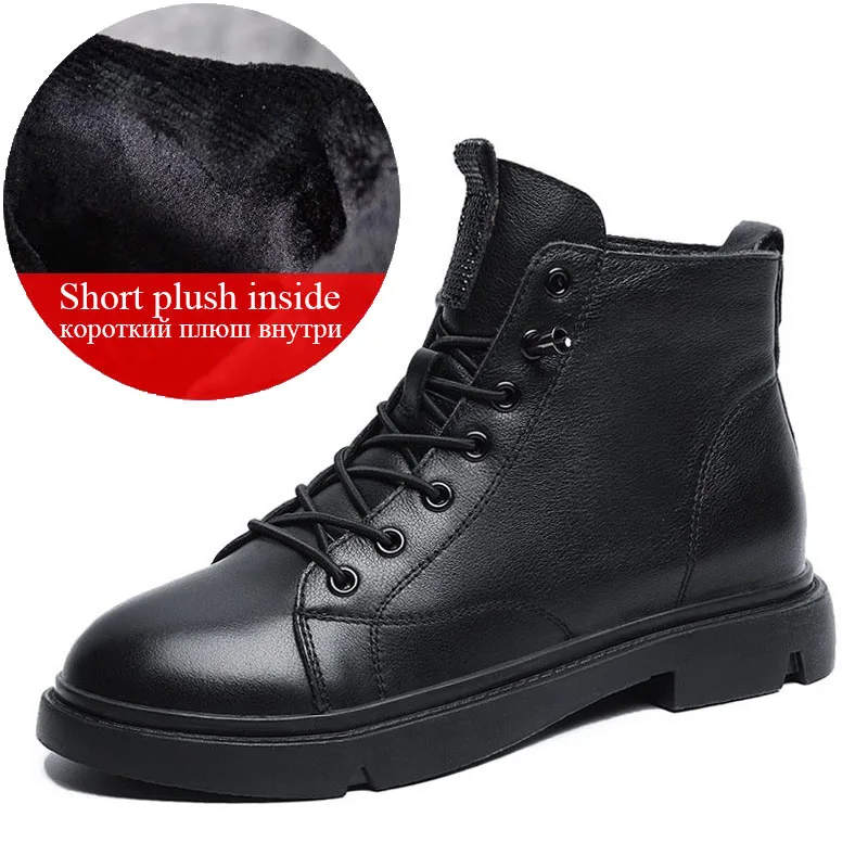 Autumn Winter Warm Flat Heel Ankle Boots Ladies British Style Genuine Leather Ro - £61.39 GBP