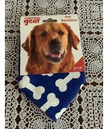 Companion Gear Blue Dog Bone Design Dog Bandana MEDIUM Tie On Scarf Bran... - £7.02 GBP