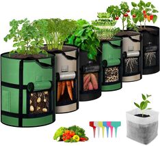 10 Gallon Potato Grow Bags, Transparent Viewing Windows &amp; Heavy-Duty Han... - $54.40