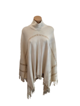 J MCLAUGHLIN Garnet Poncho in Oatmeal and Gold Chain Design - One Size -... - $139.99