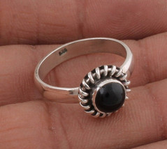 Black Onyx Round Cabochon gemstone Designer Ring 925 Silver Jewelry - $11.63+