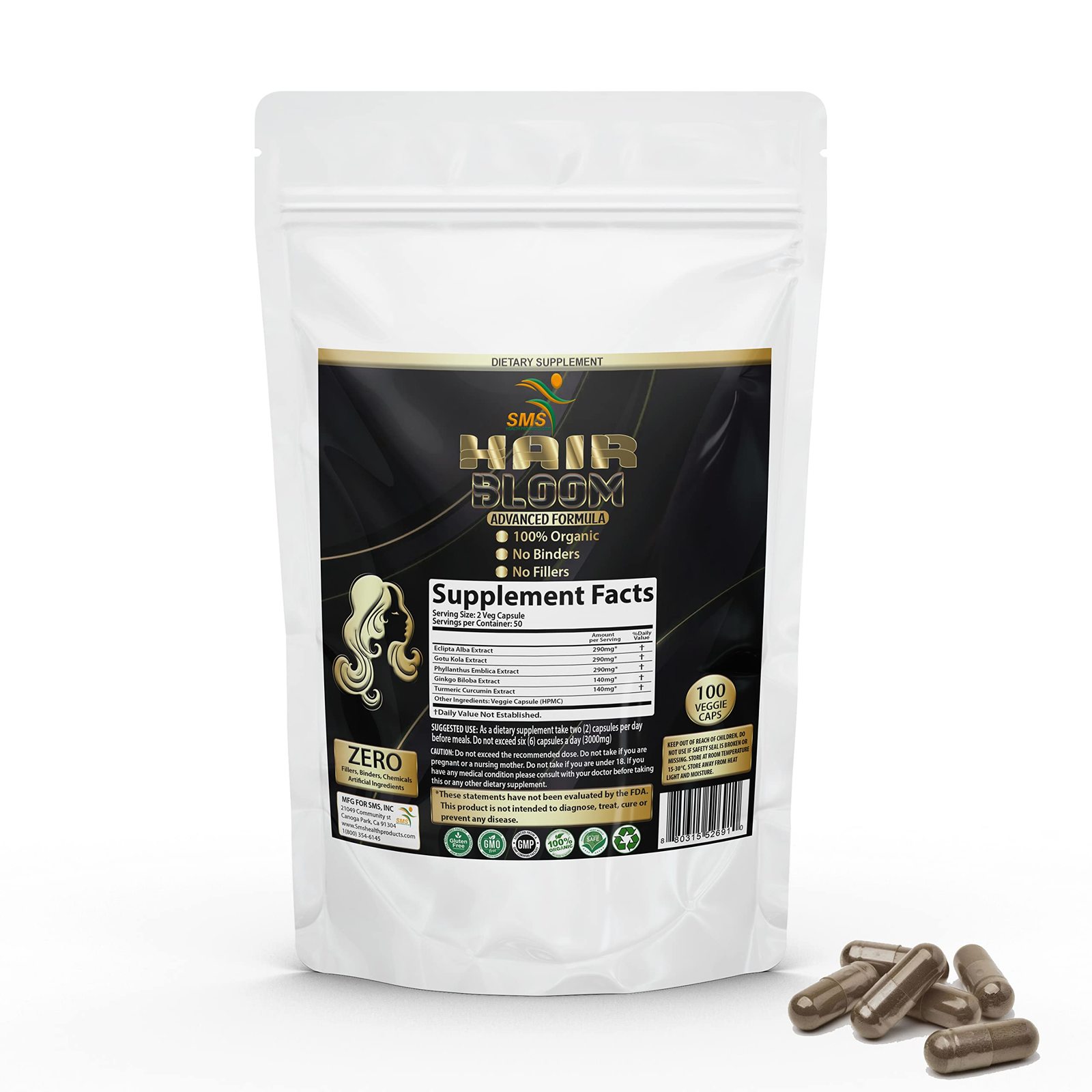 SMSHEALTHPRODUCTS.com Hair Bloom Hair Growth Supplement | Supports Hair ... - $16.55
