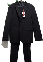 FB Fashion Black Satin Men&#39;s Suit 2 Buttons Blazer Pants Italy Size XL 56 - £110.82 GBP