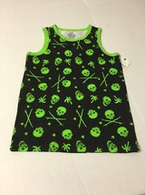 Faded Glory Boys Tank Top Shirt Skull Print Hot Apple Green Sleeveless Muscle  - $8.98