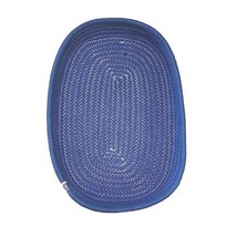 Cotton Rope Oval Display Vanity Tray Blue 12 x 8 x 2 in Elegant Decorative  - £14.97 GBP